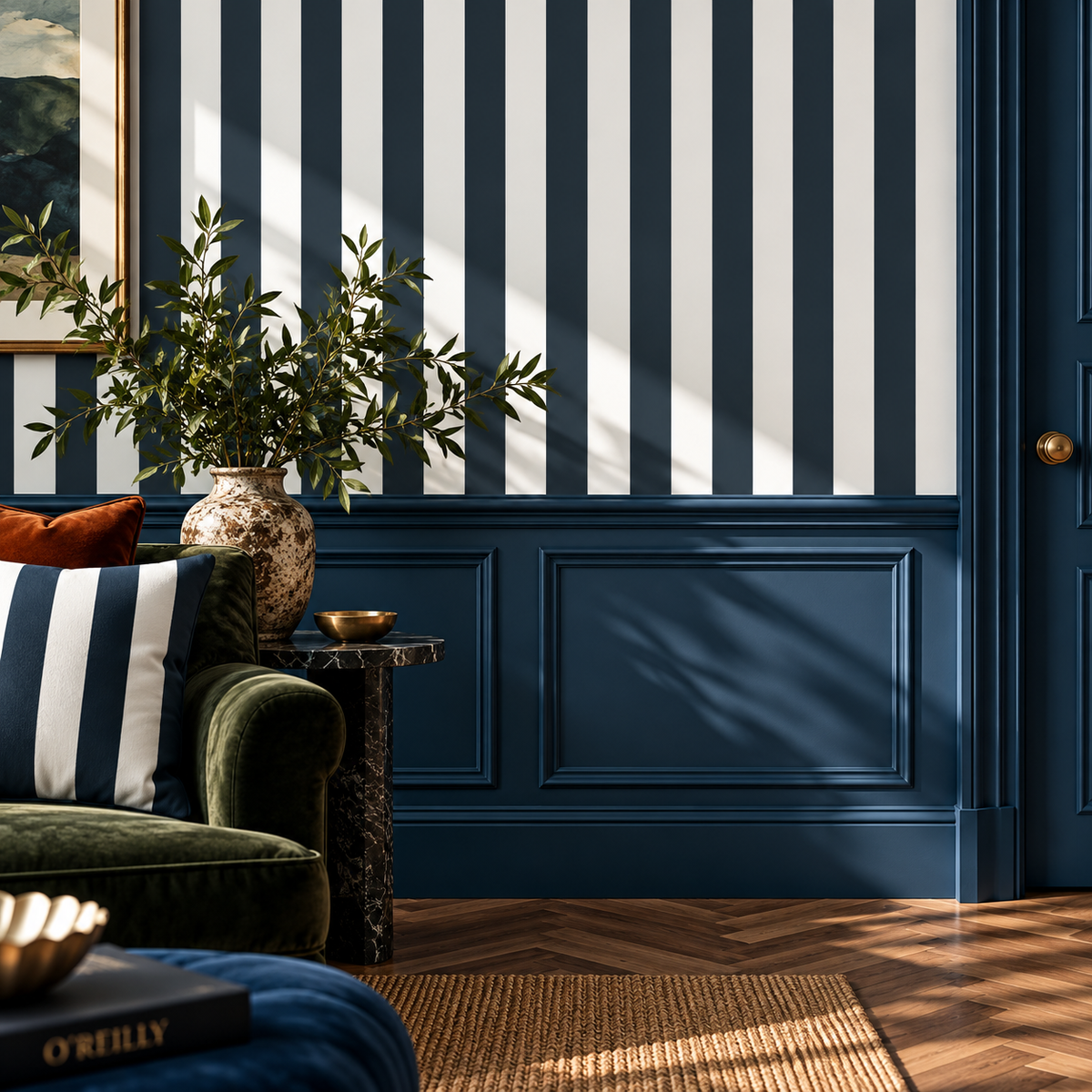 O’Reilly Blue Stripe Wallpaper
