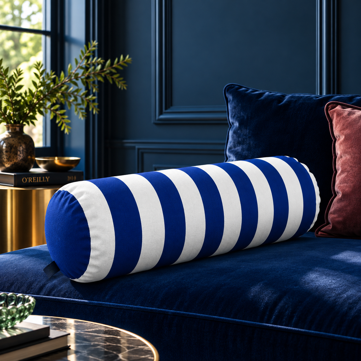 O’Reilly Cobalt Stripe XL Bolster Cushion